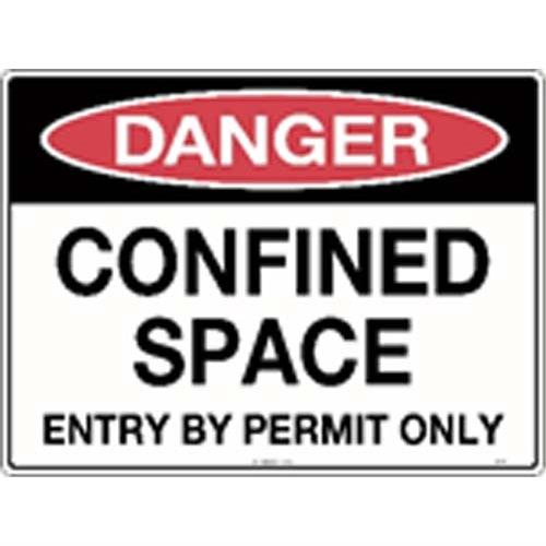 Danger Signs - Danger Confined Space Entry By Permit Metal Sign
